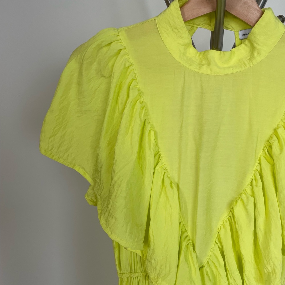 Neon Ruffle Back Cut-Out Maxi Dress - Picture 5 of 9